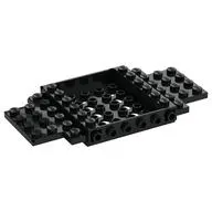 Vehicle Base 6 x 12 x 1 with Holes, 5 x 4 Recessed Center, 6 Studs On sides, 1 x 2 Cutouts on Ends