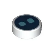 Tile Round 1 x 1 with Black Circle and 2 Medium Blue Circles print