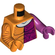 Torso, Odd Arms and Hands, Muscles, Half Magenta, White Neck Print, Left Magenta Arm and Hand, Right Orange Arm and Hand