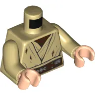 Torso Robe with Dirt Stains, Dark Brown Undershirt, and Utility Belt Print, Tan Arms, Light Nougat Hands