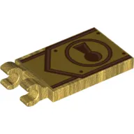Tile Special 2 x 3 with 2 Clips with Lock, Gold Lines print