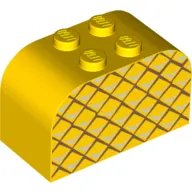 Brick Curved 2 x 4 x 2 Double with Pineapple print