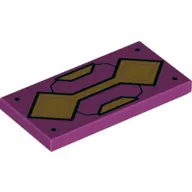 Tile 2 x 4 with Two Connected Gold Squares Print