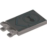 Tile Special 2 x 3 with 2 Clips with Lock, Medium Blue Lines print