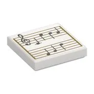 Tile 2 x 2 with Music Sheet Print