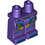 Hips and Dark Purple Legs with Blue, Silver, and Gold Panels and Circuitry, and Blue Toes Print
