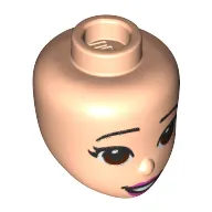 Minidoll Head Dark Brown Eyes, Dark Pink Lips, Teeth