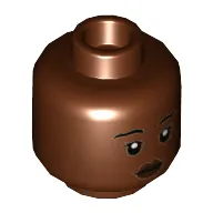 Minifig Head Jannah / Vi Moradi / Kayla Watts, Thin Eyebrows, Dark Brown Lips Print