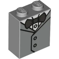 Brick 1 x 2 x 2 with Inside Stud Holder with Tuxedo print