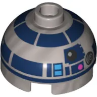 Brick Round 2 x 2 Dome Top, Hollow Stud with R2-D2 Astromech Droid Print