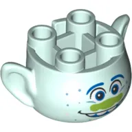 Minifig Head Special, with Ears and 4 Studs on Top, with Face with Lime Nose and Open Mouth Print (Guy Diamond)