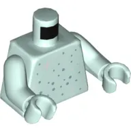 Torso Silver and Sand Blue Stars and Spots Print, Light Aqua Arms and Hands