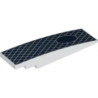 Brick Curved 8 x 2 No Studs with Dark Blue Background, White Diamond Pattern, Circle print