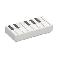 Tile 1 x 2 with Keyboard/Piano print