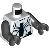 Torso Muscles with Large Black Spider Print, Black Arms and Hands