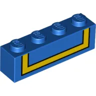 Brick 1 x 4 with Yellow Stripe, Black Border print
