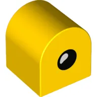Duplo Brick 2 x 2 x 2 Curved Top with Eye with Teardrop Spot Print