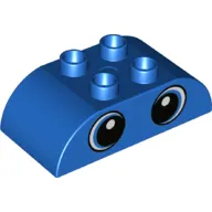 Duplo Brick 2 x 4 Curved Top with Two Eyes Print