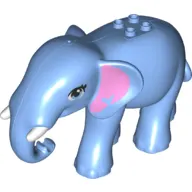 Animal, Elephant with White Tusks, Bright Pink Ears with Heart-Shape print