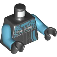 Torso Racing Jacket, 'Panasonic Jaguar' Print, Medium Azure Arms, Black Hands