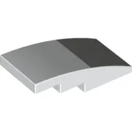 Brick Curved 4 x 2 No Studs with Light Bluish Grey Square print
