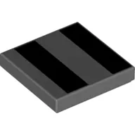 Tile 2 x 2 with 2 Black Stripes print