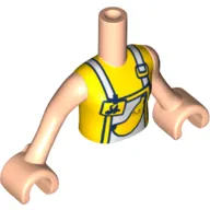 Minidoll Torso Girl, White Apron, Yellow Trim, Yellow Shirt, Banana