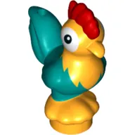 Animal, Chicken with Dark Turquoise Tail and Red Comb Print (Moana Heihei)