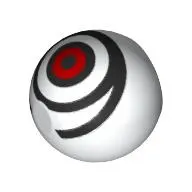 Technic Ball Joint, Black Spiral, Red Circle Print