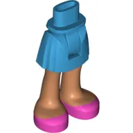 Minidoll Hips and Short Skirt Medium Azure Skirt, Nougat Legs, Pinks Shoes [Thick Hinge]