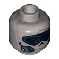 Minifig Head Task Master, Flat Silver Mask with Black Visor Print