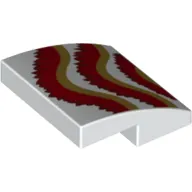 Brick Curved 2 x 2 x 2/3 with Dark Tan/Dark Red Ruffles (Dragon) print