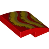 Brick Curved 2 x 2 x 2/3 with Dark Tan/Yellow Ruffles (Dragon) print