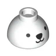 Brick Round 1.5 x 1.5 Dome Top with Bear Face Print
