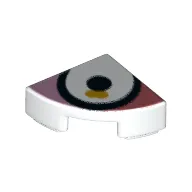 Tile Round 1 x 1 Quarter with Black Line, White Field, Black Dot print
