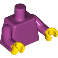 Torso '2ND ANNIVERSARY LEGO Official Flagship Store 2020-2022' / LEGO Logo Back Print, Magenta Arms, Yellow Hands