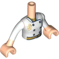Minidoll Torso Girl Chef Suit, Gold Buttons