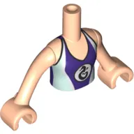 Minidoll Torso Girl Dark Purple/Bright Light Blue Swimming Suit with Sea Horse Logo