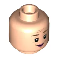 Minifig Head Dolores Umbridge, Brown Eyebrows, Magenta Lips Print