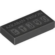 Tile 1 x 2 with Runes, '3', '9', '0', and 'AZKABAN PRISON' Print