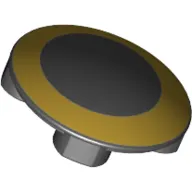Plate Round 2 x 2 with Rounded Bottom [Boat Stud] with Gold Edge (Owl Eye)