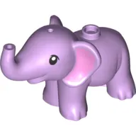 Animal, Elephant, Baby with Pink Ears, Big Black Eyes print