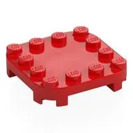 Plate Round Corners 4 x 4 x 2/3 Circle with Reduced Knobs