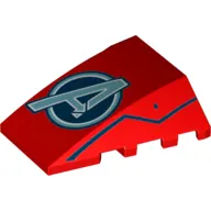 Brick Wedged, Curved 4 x 4 No Top Studs with Avengers 'A' Logo Print