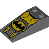 Brick Sloped 18° 4 x 2 with Batman Logo Print