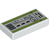 Tile 1 x 2 with Flight Ticket print