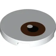 Tile Round 3 x 3 with Brown, White, Black Circles print (Eye)
