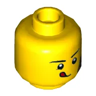 Minifig Head Drone Guy, Band Aid and Tongue Sticking Out Print