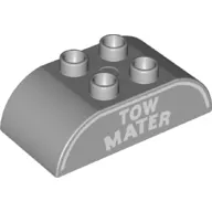 Duplo Brick 2 x 4 Curved Top with 'TOW MATER' Print