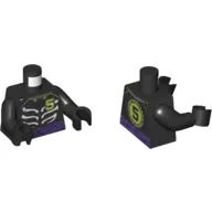 Torso Muscles, Lime '5', Purple Belt Print, Black Arms and Hands